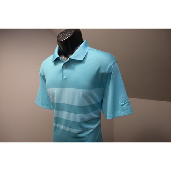 Nike Golf Polo Dri Fit Standard Fit Striped Short Sleeve Shirt Mens Sz Large - Picture 1 of 8
